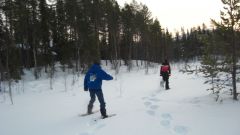 walking on snowshoes